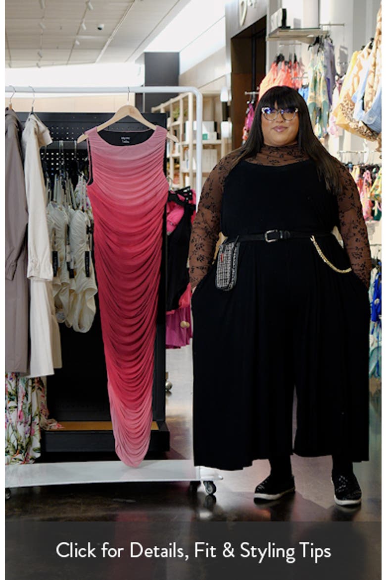 Halo Ombré Ruched Sleeveless Maxi Dress video