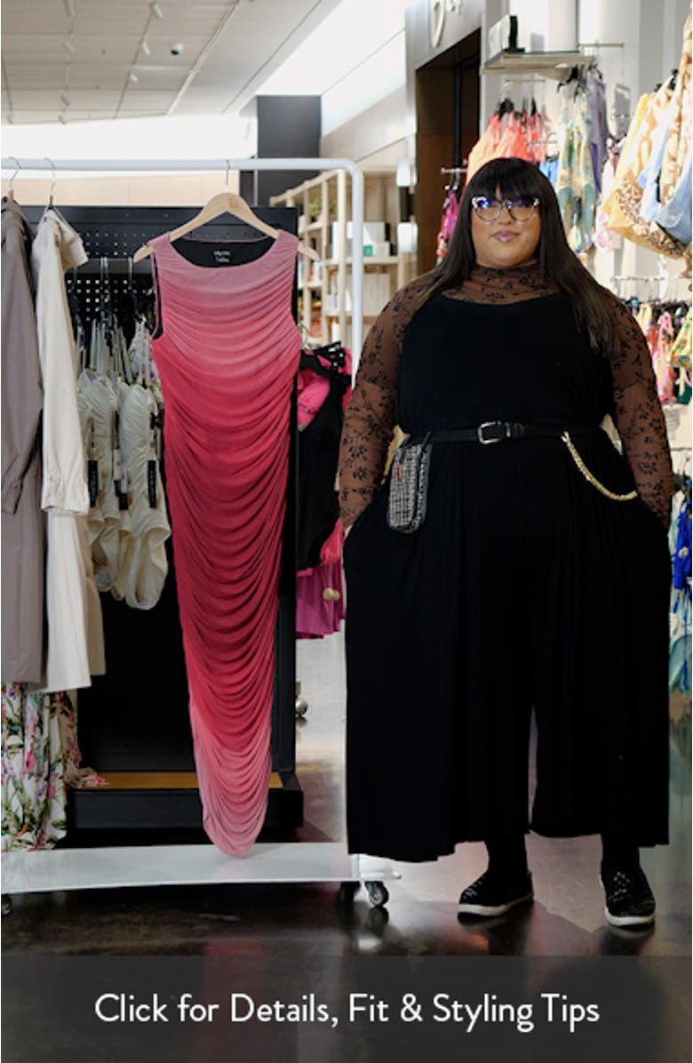 Halo Ombré Ruched Sleeveless Maxi Dress, sales video thumbnail