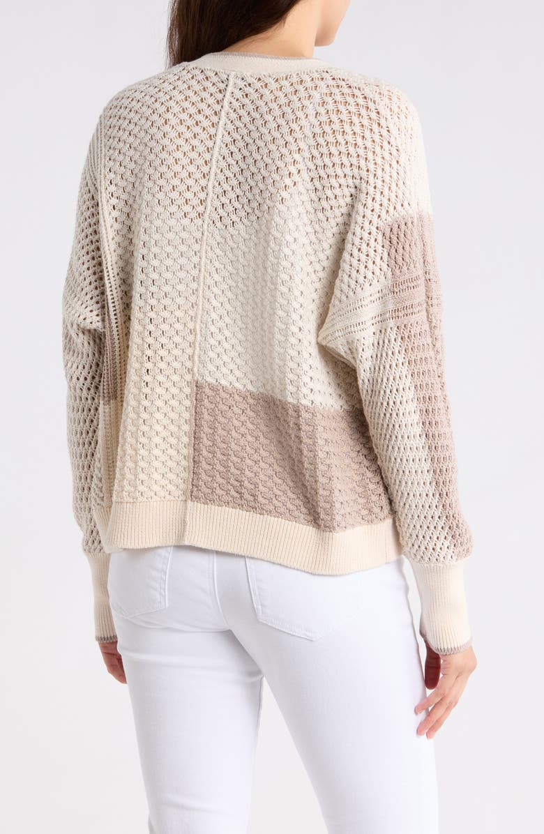 Splendid Addy Colorblock Cotton Cardigan, Alternate, color, Beige/ Multi