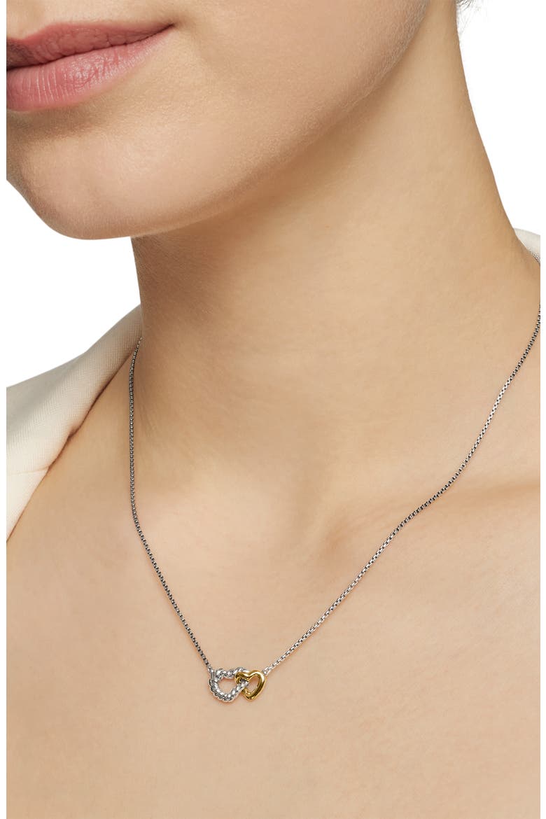 Cable Collectibles® Interlocking Heart Necklace, Alternate, color, SILVER