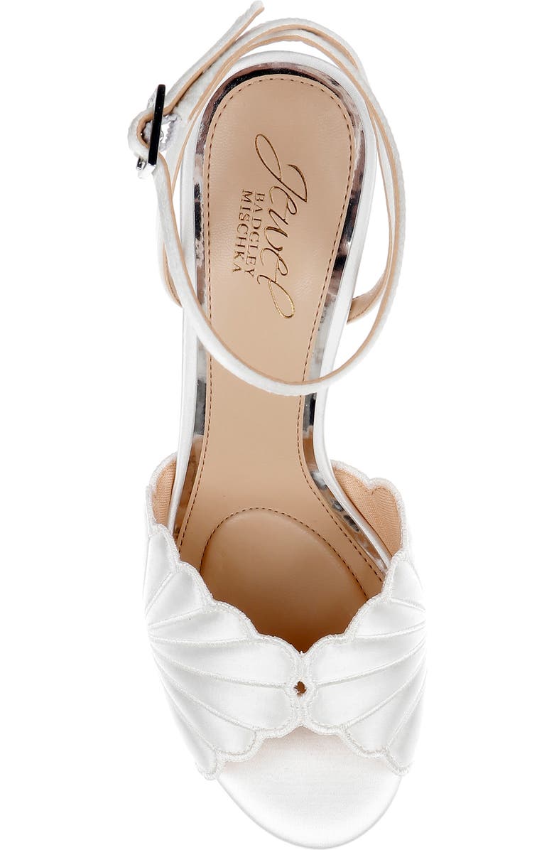 Jewel Badgley Mischka Paradise Ankle Strap Sandal, Alternate, color, Ivory Satin