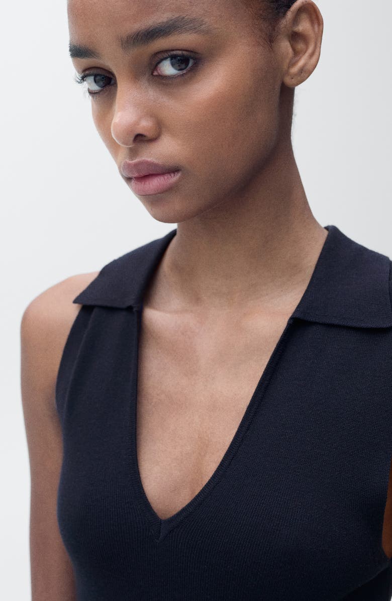 MANGO Collar Sleeveless Maxi Sweater Dress, Alternate, color, 