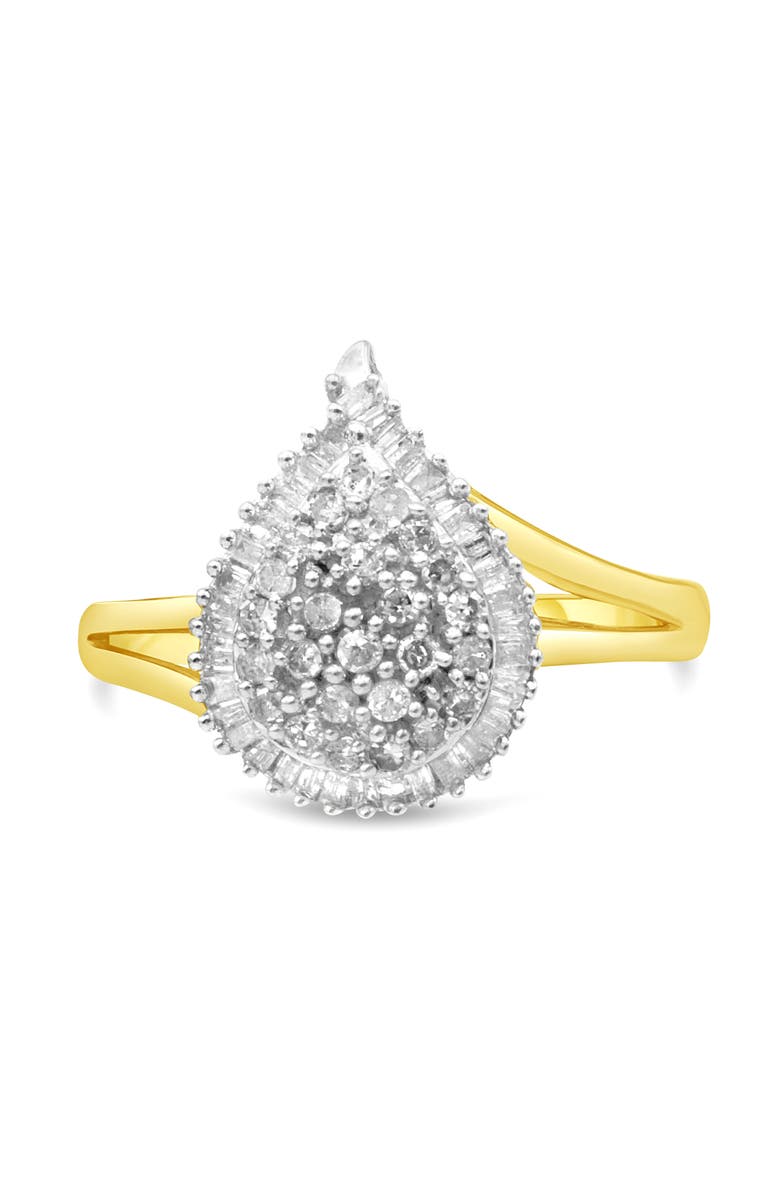 Haus of Brilliance 10K Yellow Gold 1/2 Cttw Diamond Pear Ring, Alternate, color, Yellow