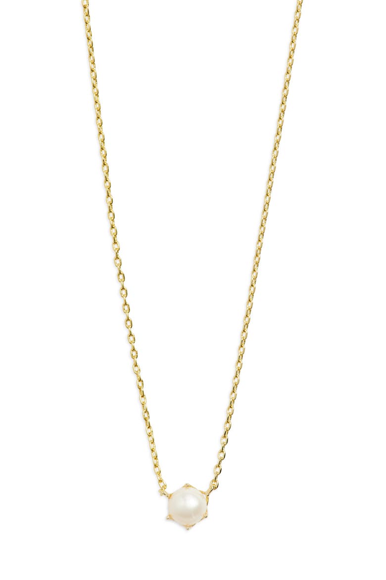 Ashton Cultured Freshwater Pearl Pendant Necklace, Main, color, GOLD WHITE PEARL
