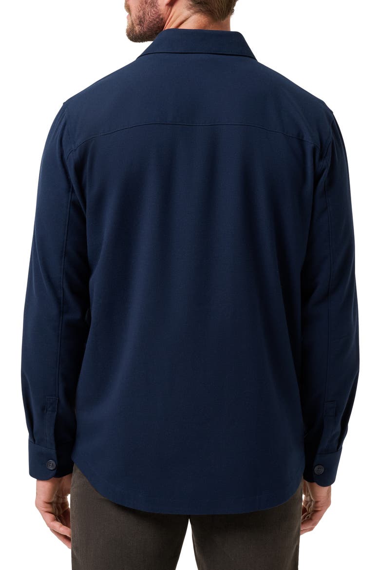 Wanna Bet Stretch Poplin Button-Up Shirt Jacket, Alternate, color, TOTAL ECLIPSE