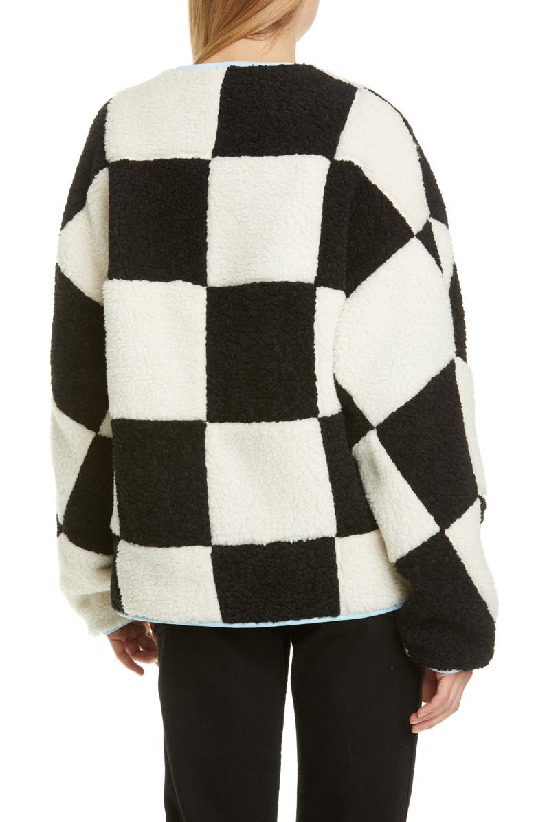Sandy Liang Pawn Check Fleece Jacket, Alternate, color, 