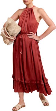 MINT VELVET Ruffle Halter Neck Maxi Dress