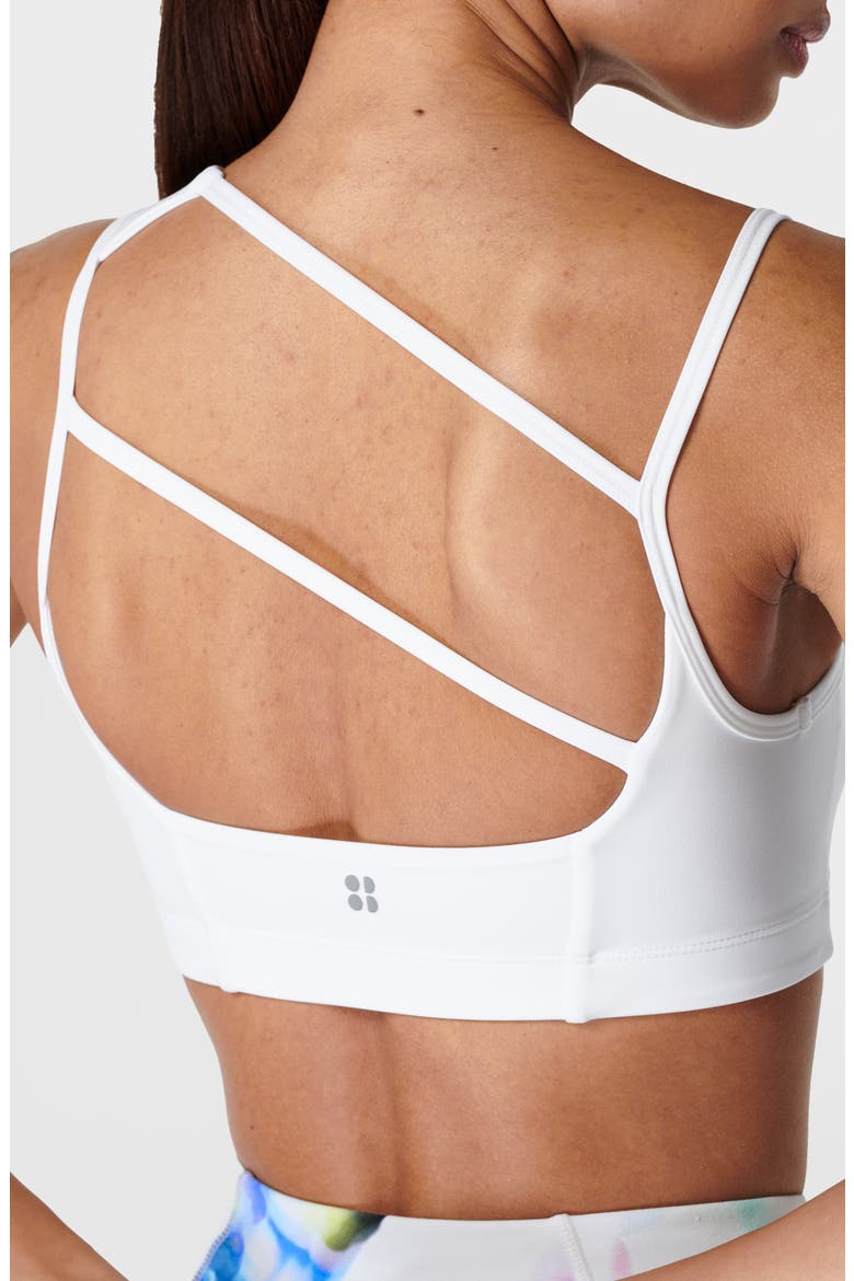 Sculpt Strappy Sports Bra, Alternate, color, WHITE