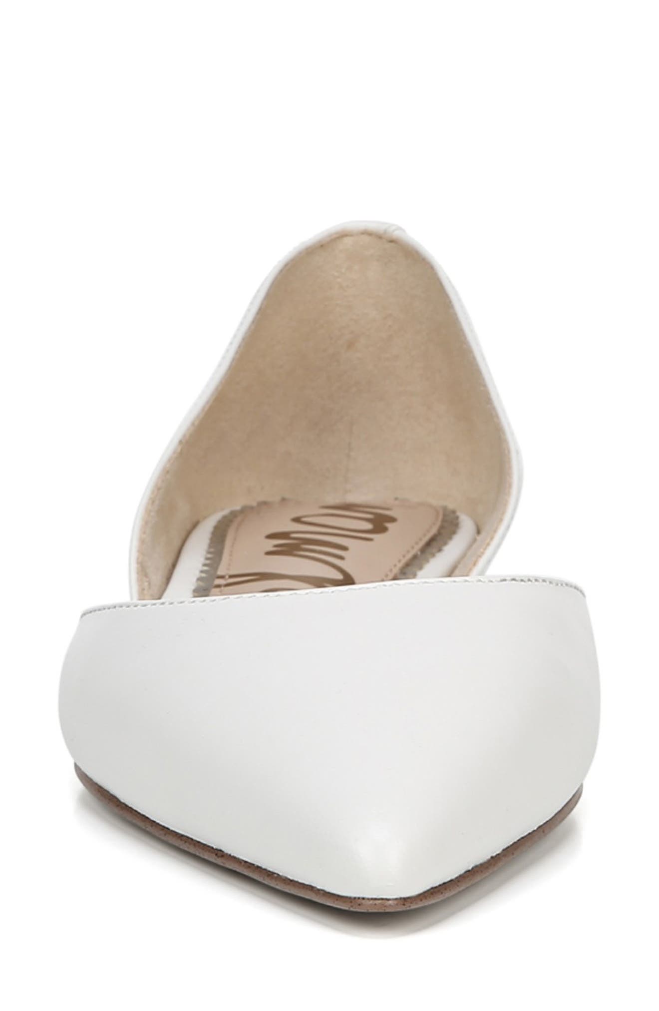 Rodney Pointy Toe d'Orsay Flat, Alternate, color, BRIGHT WHITE NAPPA LEATHER