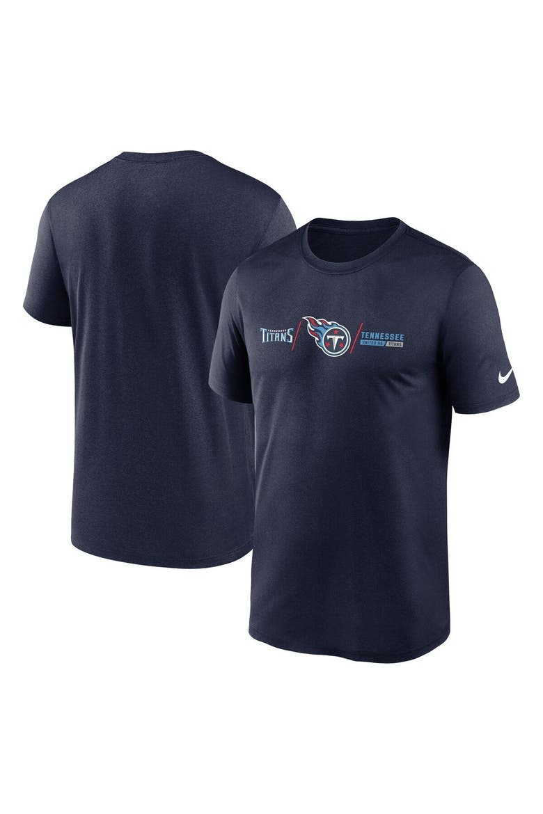 Men's Nike Navy Tennessee Titans Horizontal Lockup Legend Performance T-Shirt, Main, color, Navy
