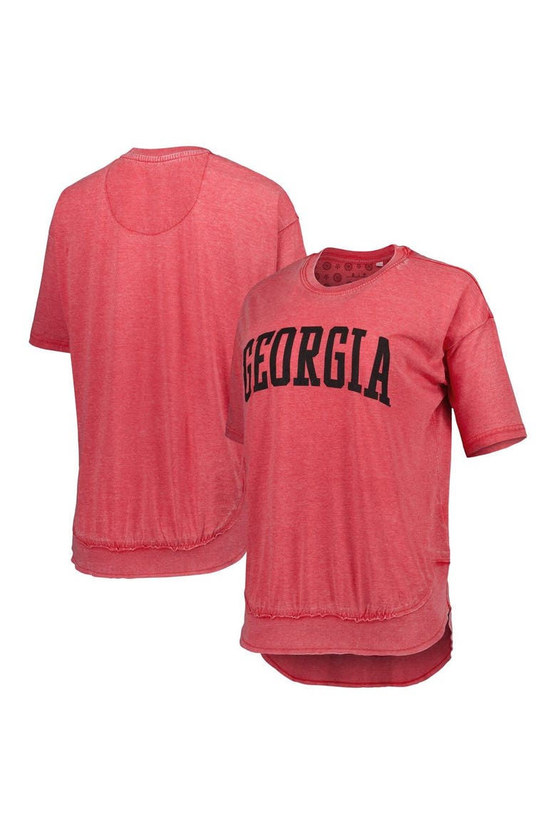 Women's Pressbox Red Georgia Bulldogs Arch Poncho T-Shirt, Main, color, Red