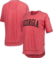 PRESSBOX Women's Pressbox Red Georgia Bulldogs Arch Poncho T-Shirt