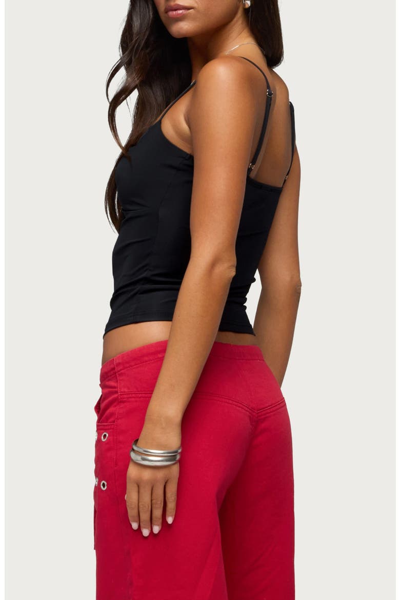 Pyper Twisted Twist Front Camisole, Alternate, color, BLACK