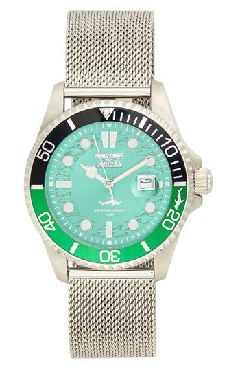Invicta Pro Diver Auto Mesh Bracelet Watch, 43mm In Metallic