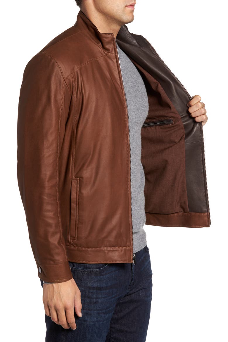 Leather Jacket, Alternate, color, DAKOTA/ COCOA