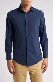 Mizzen+Main Leeward Solid Blue Button-Up Shirt