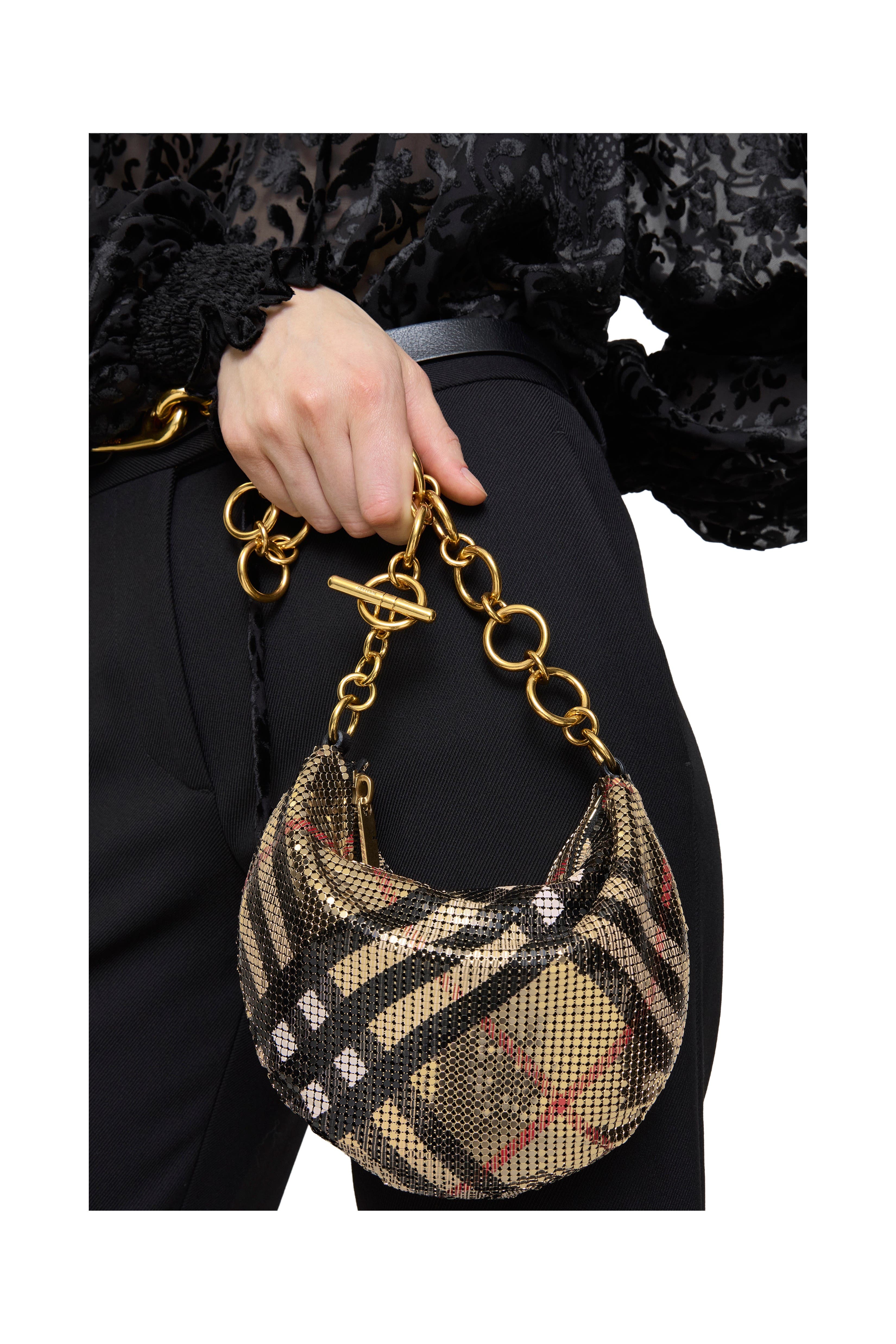 Burberry Chainmail Bag, Alternate, color, Sand Beige