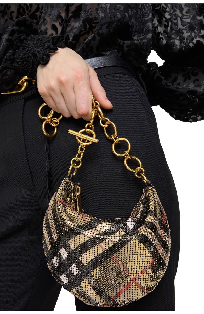Burberry Chainmail Bag, Alternate, color, Sand Beige