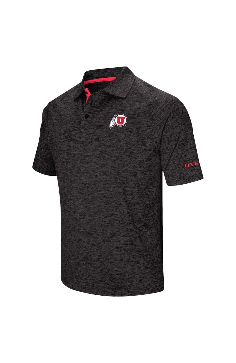 COLOSSEUM Men's Colosseum Black Utah Utes Down Swing Polo, Alternate, color, Heather Black