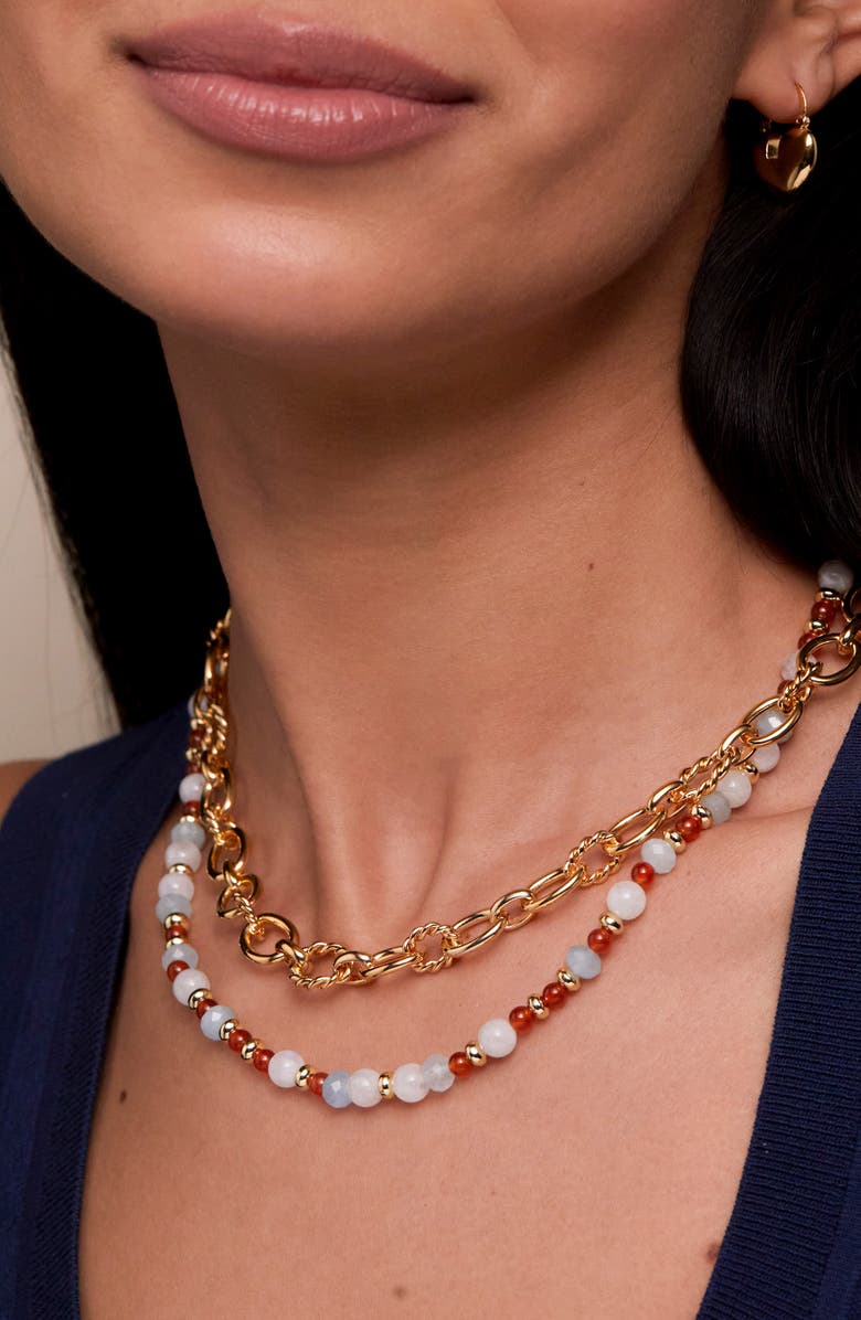 Estella Bartlett Beaded Necklace, Alternate, color, White Multi