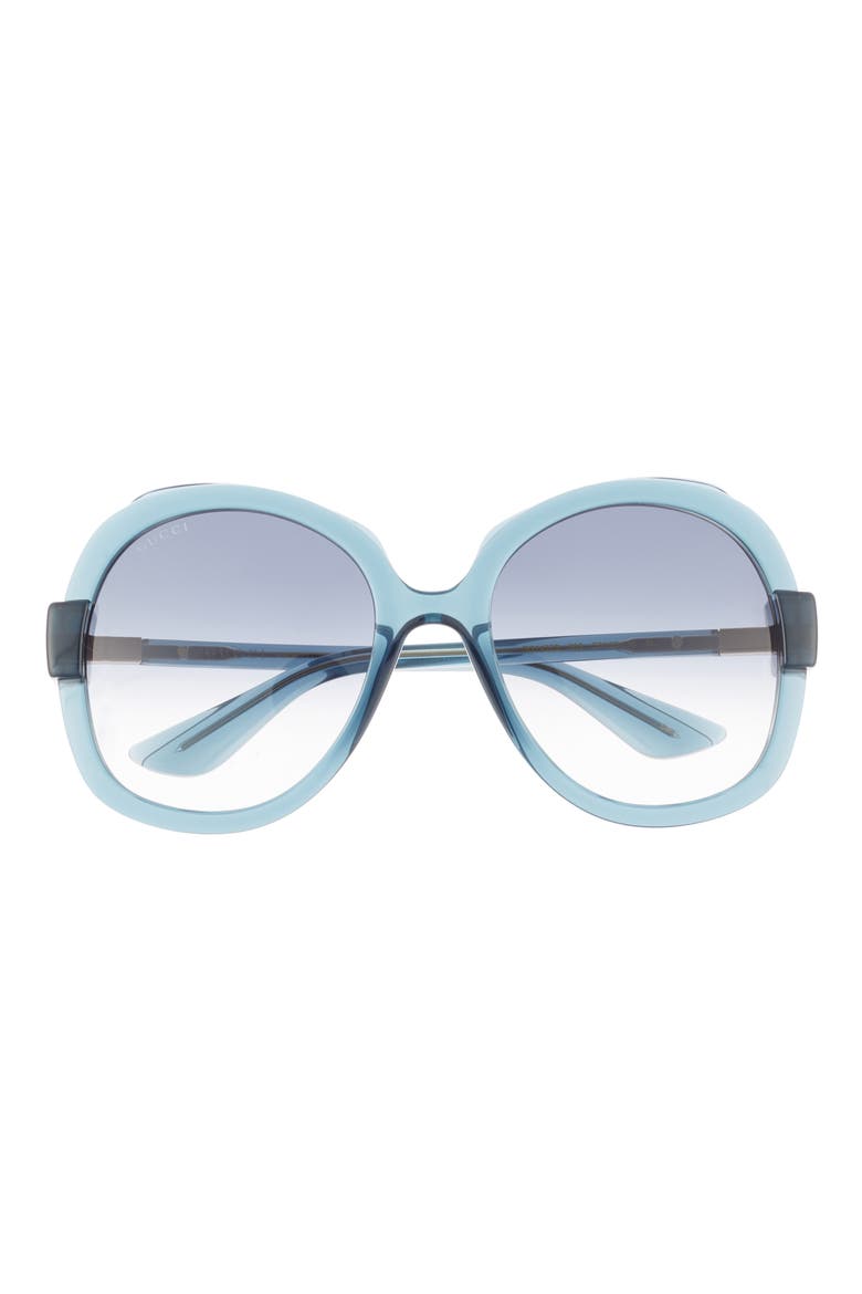 57mm Butterfly Sunglasses, Main, color, BLUE BLUE BLUE