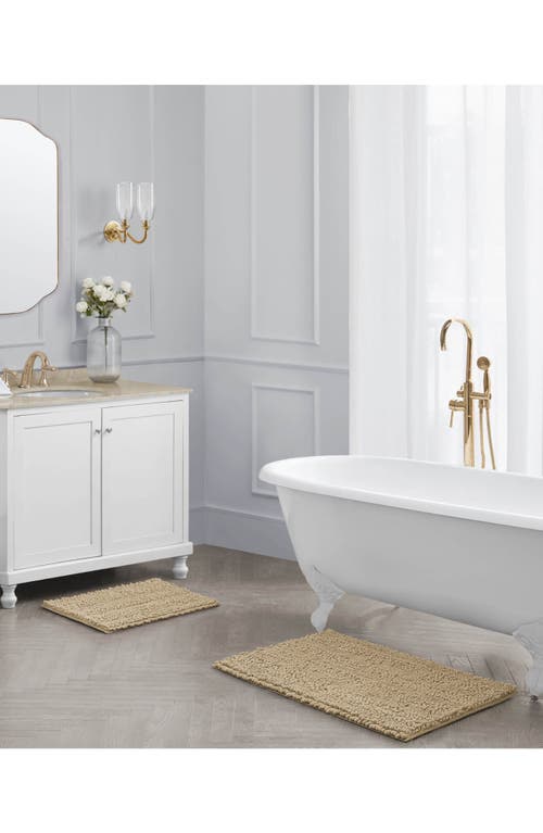Laura Ashley Chenille Set Of 2 Bath Rugs In Linen