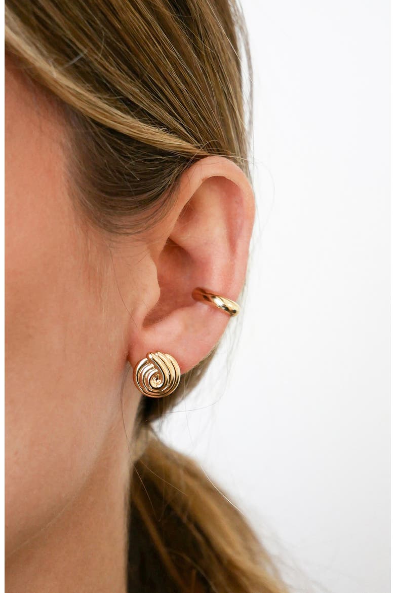 Swirl Stud Earrings, Alternate, color, 14K YELLOW GOLD