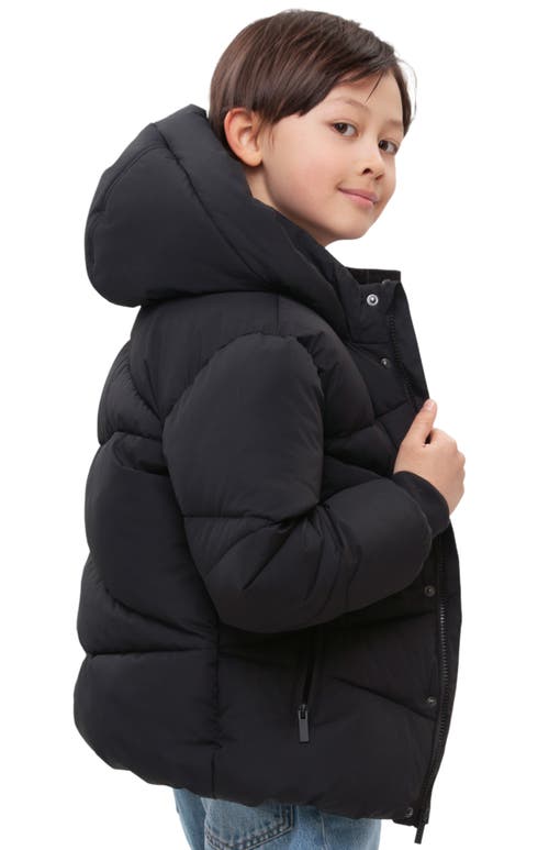 Rokka&rolla Kids' Cozy Grid Puffer Jacket In Black