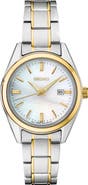 SEIKO WATCHES Essentials Mother-of-Pearl Bracelet Watch, 29.8mm