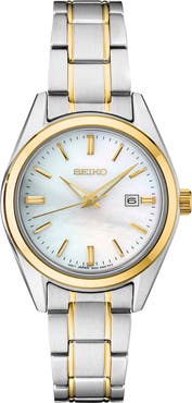 SEIKO WATCHES Essentials Mother-of-Pearl Bracelet Watch, 29.8mm
