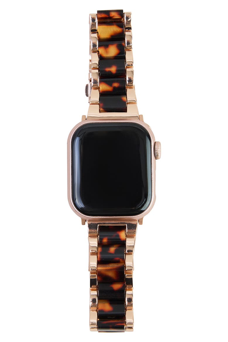 Tortoiseshell Apple Watch® Watchband, Main, color, BROWN