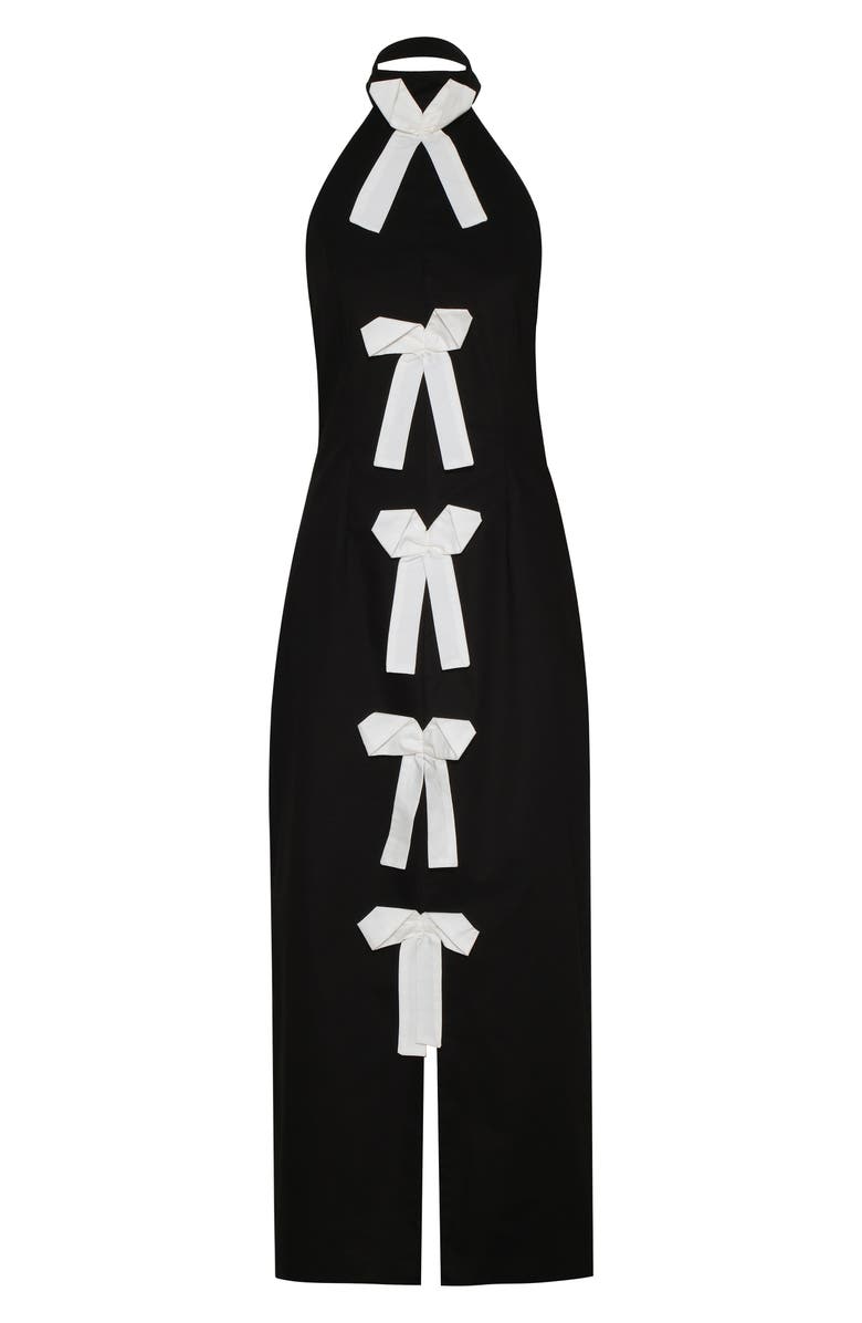 The Lulo Project Cliff Bow Front Halter Maxi Dress, Alternate, color, 