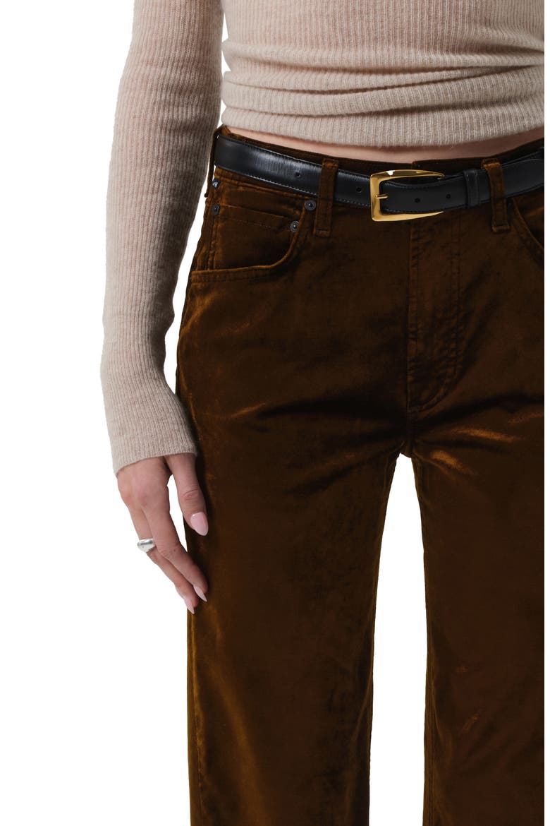 Delfina High Waist Straight Leg Jeans, Alternate, color, GOLDEN DARK BROWN