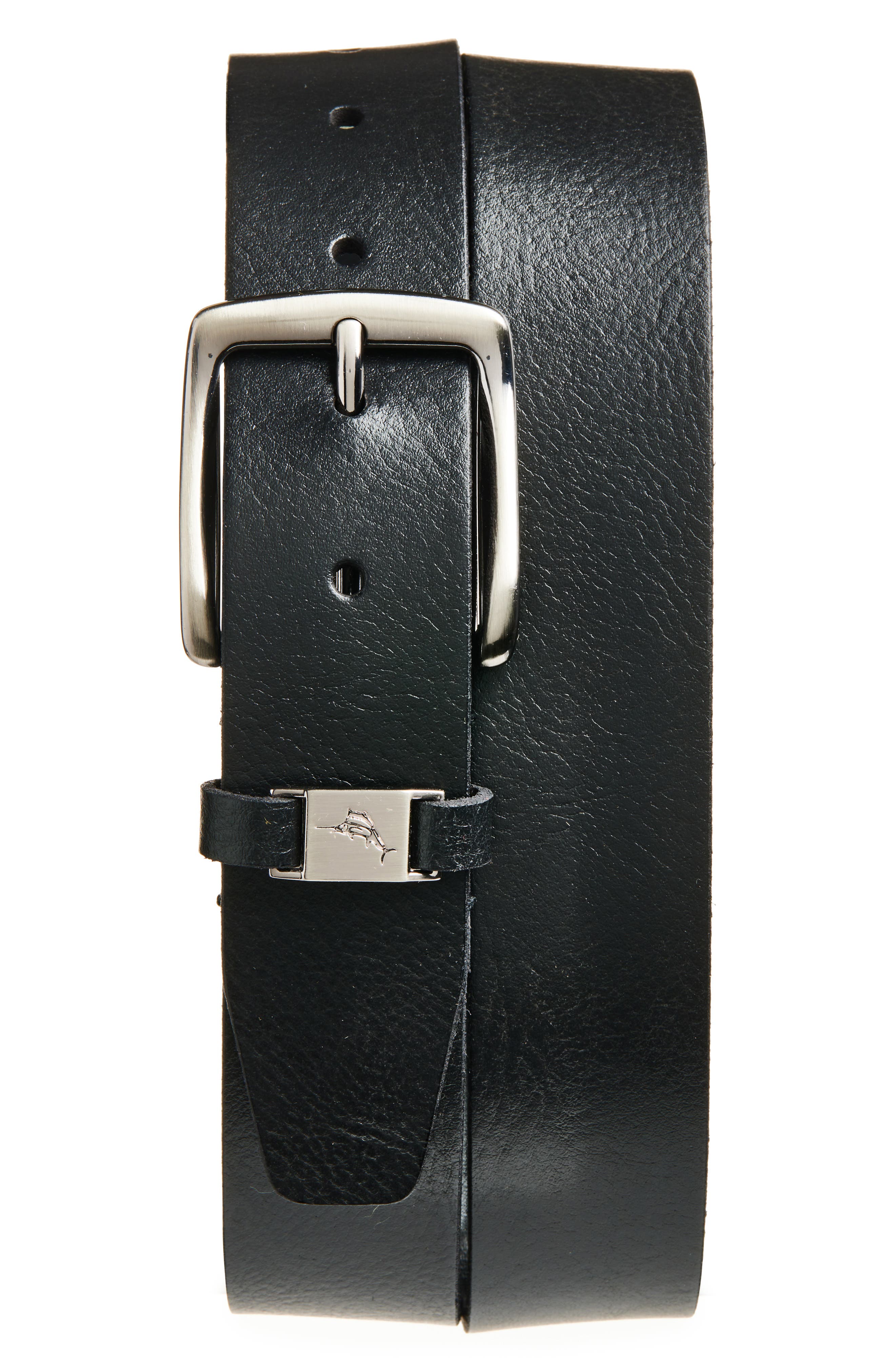 Tommy Bahama Marlin Logo Loop Leather Belt