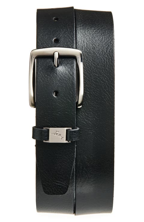 Marlin Logo Loop Leather Belt