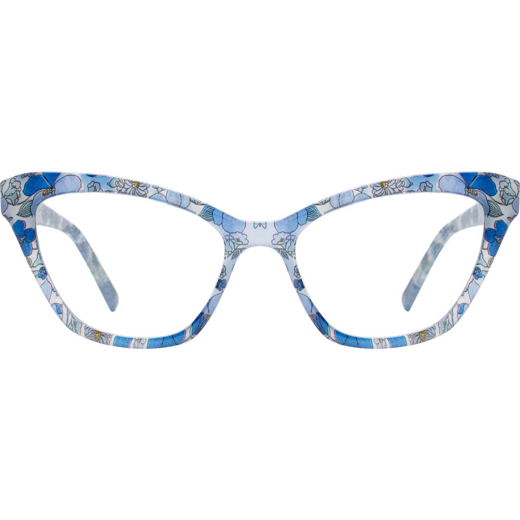 Kate Spade New York Gracelyn 54mm Blue Light Blocking Rectangular Reading Glasses In Blue