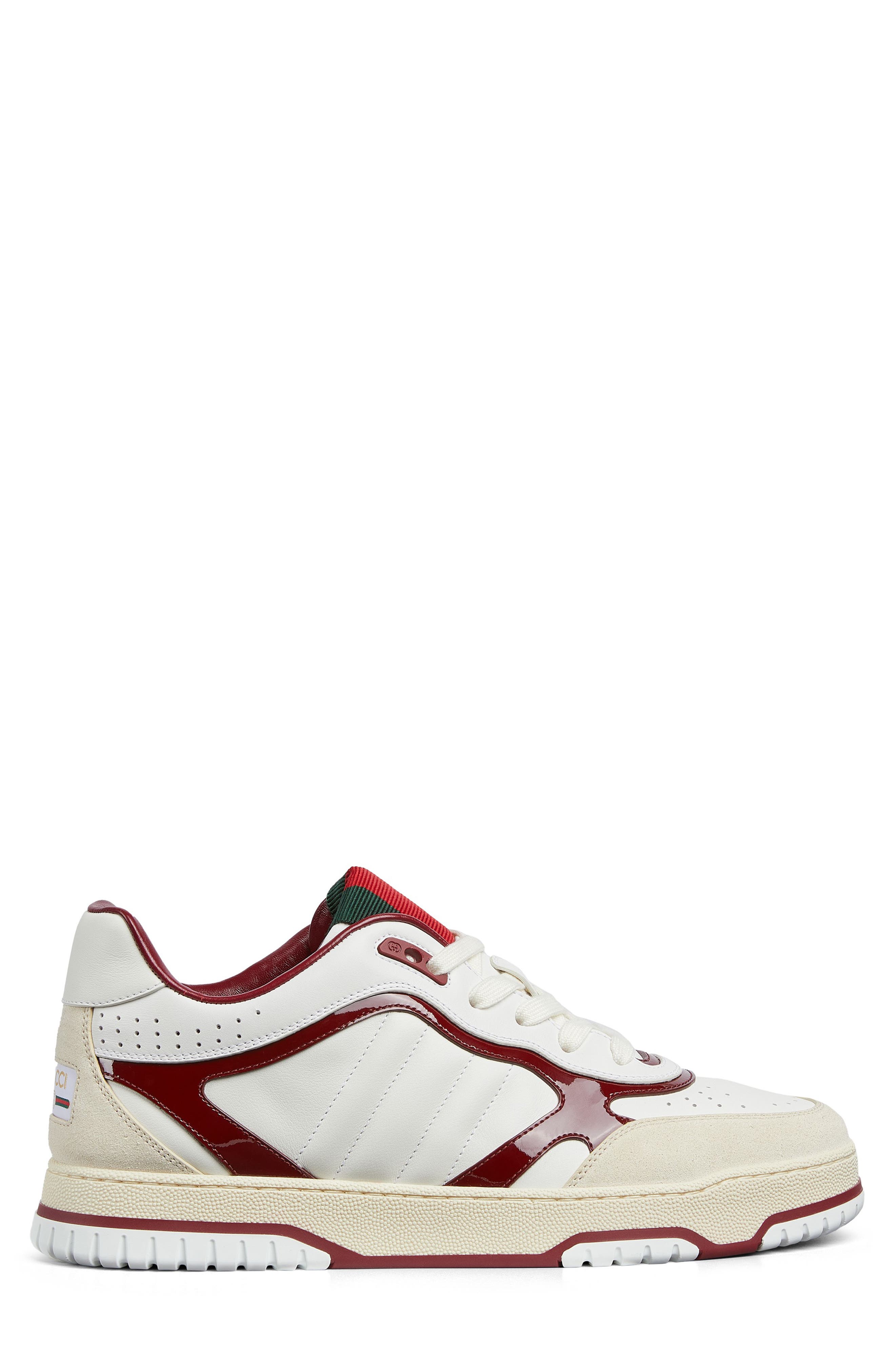 Gucci Re-Web Low Top Sneaker, Alternate, color, Ivoire/Red