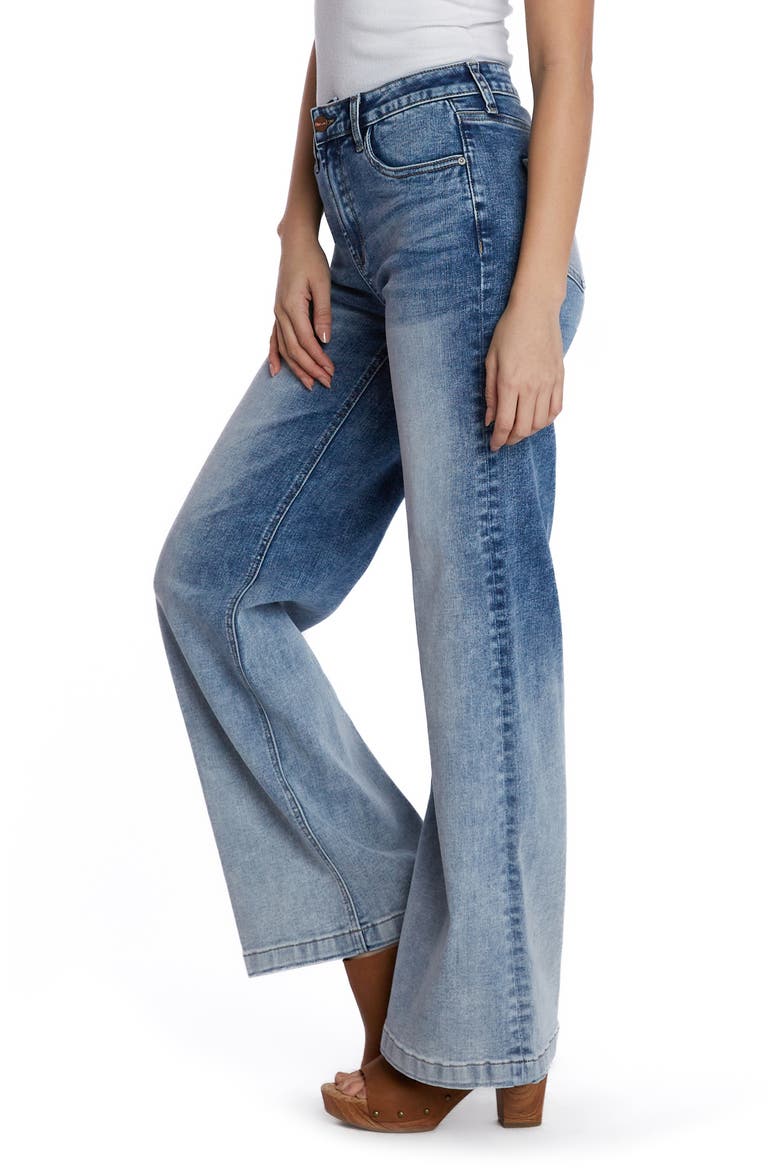 High Waist Wide Leg Jeans, Alternate, color, GRADIENT BLUE