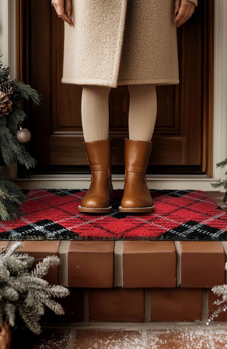 ENTRYWAYS Tartan Plaid Doormat, Alternate, color, Red