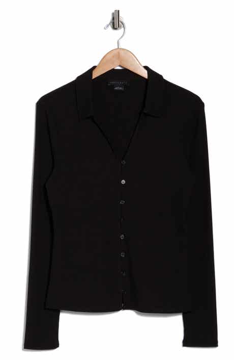 Sanctuary Johnny Collar Long Sleeve Button-Up Top