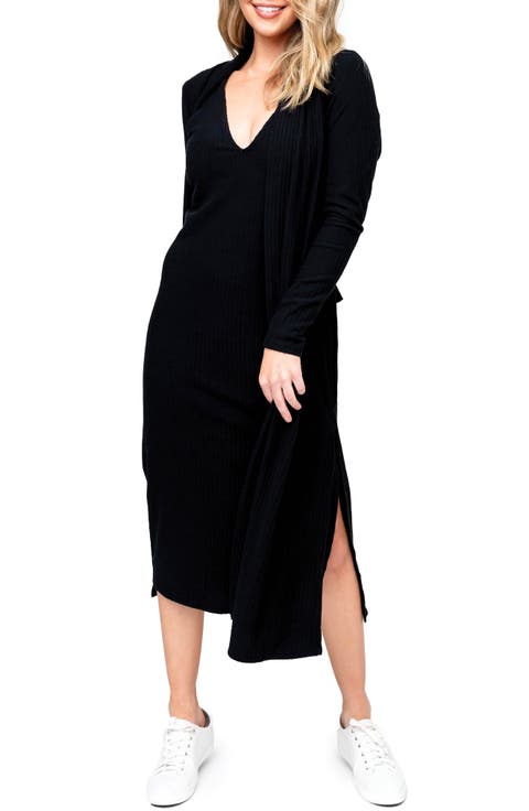 Ribbed Longline Cardigan