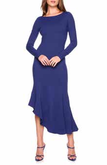 Susana Monaco Scoop Back Asymmetrical Midi Dress