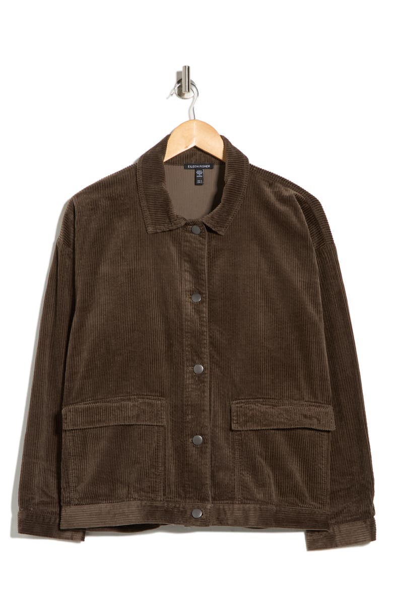 Eileen Fisher Classic Collar Corduroy Jacket, Alternate, color, Wren