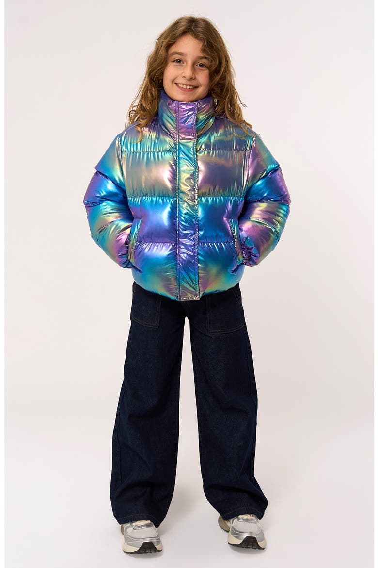 Kids' Paris Iridescent Puffer Jacket, Alternate, color, METALLIC
