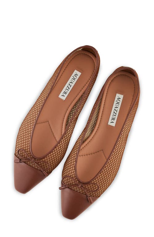 Aquazzura Gioia Mesh And Leather Ballet Flats