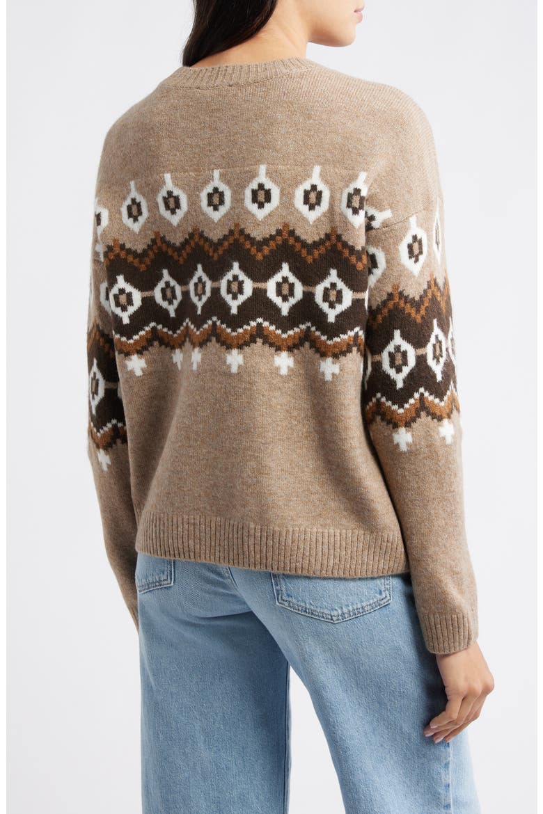 Fair Isle Crewneck Sweater, Alternate, color, TAUPE
