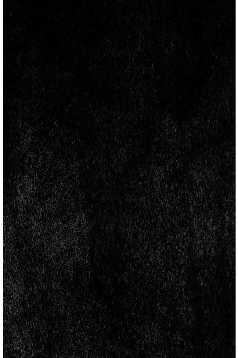 Faux Fur Capelet, Alternate, color, BLACK