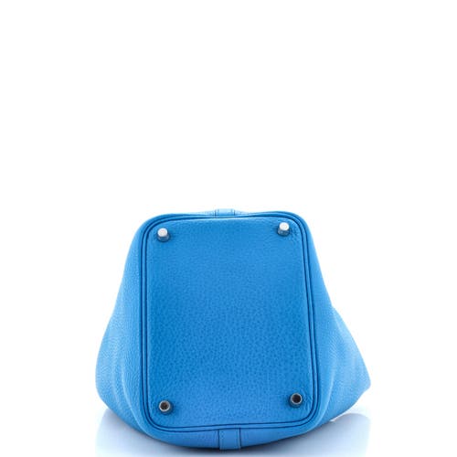 Pre-owned Hermes Hermes Picotin Lock Bag Clemence Pm In Blue