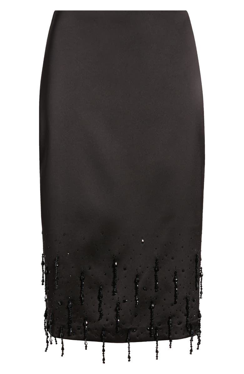 MANGO Crystal Trim Midi Skirt, Main, color, Black