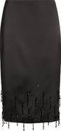 MANGO Crystal Trim Midi Skirt